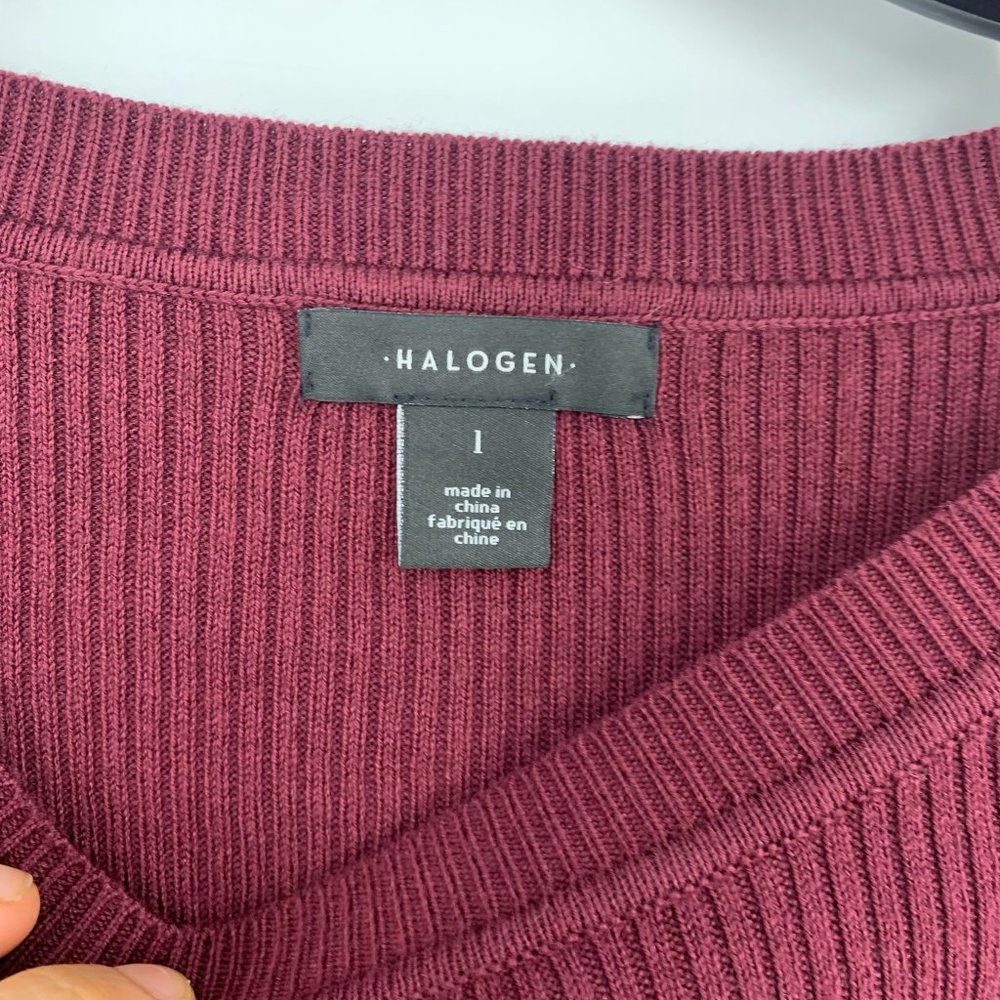 Halogen Red Ribbed Sweater Large NWT - Picture 6 of 7